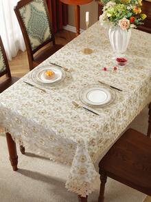 1件100%涤纶蕾丝花边刺绣金线桌布，装饰桌布，适用于厨房、餐厅、书房、家居、派对、婚礼等场合。 - 彩色 - 查看 15