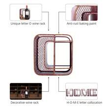 Botellero decorativo de escritorio con forma de letra O, de hierro resistente, para exhibición y almacenamiento, decoración del hogar - Burdeos - Ver 8