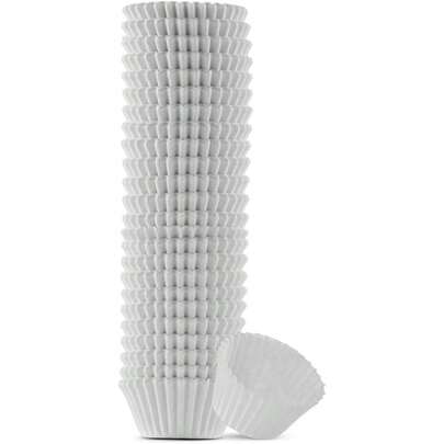 MontoPack - Mini forros blancos para cupcakes 500 tazas de papel para hornear Envolturas de magdalenas sin olor Forros de magdalenas para postres y caramelos para fiestas cumpleaños y bolas de