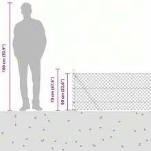 vidaXL 10 X 0,6 M (40 X 40 Mm Maschen) Stahl Und PVC Zaunpfosten Grün - A - View 10