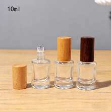 10ml Roll-On Essential Oil Bottle, Roll-On Applicator, Perfume Bottle, Massage Glass Bottle With Wooden Cap, Empty Bottle - Multicolor - View 6