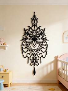 Tranh treo tường kim loại hình hoa sen phong cách Bohemian (1 chiếc, kích thước 21.65*9.41 inch), với thiết kế Mandala tinh xảo, phù hợp cho phòng khách, phòng học, phòng ngủ, ban công, phòng tập yoga, phòng thiền, văn phòng và các không gian khác. Là vật trang trí treo tường trong nhà/ngoài trời trang nhã, mang đến phong cách Bohemian cho ngôi nhà của bạn. - Nhiều màu - Xem 8