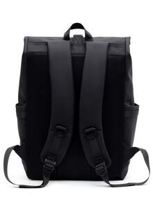 New Black Waterproof Flap Cover Backpack For Men, Business Travel Commute Office Laptop Bag, Leisure Outdoor Fitness Bookbag, Middle School Student Gift Bag School Bags Large Capacity Bag Travel Bags Office Bag Waterproof Backpack Laptop Case - Black - View 3