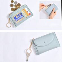 Women's Coin Purse Card Holder Commuter Wallet Credit Card Case Key Chain Pouch Synthetic Leather License Holder Double-Sided Fashion Coin Wallet Card Holder Slim For Women Money Wallet Mini Wallet Purse Wallet Small Wallet Wallet Keychain Card Wallet Key Holder Fairycore - Multicolor - View 3