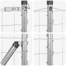 vidaXL 1 X 25 M Stahl Zaun Mit Pfosten, Silber - A - View 9