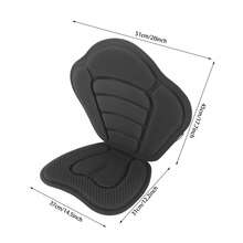 Portable Kayak Seat With 15mm Padded Cushion, Adjustable Metal Buckles, Contoured Backrest, Foldable Lightweight Oxford Cloth Seat For Kayak Canoe SUP Fishing Boat - Black - View 2