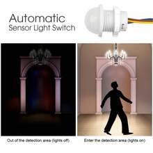 AC110V 220V Mini Sensor de Movimiento Pir Sensor de Movimiento Infrarrojo Interruptor Inteligente Sensor Hogar Inteligente Sensor Automático de Cuerpo Humano Lámpara Nocturna - 3 piezas - Ver 4