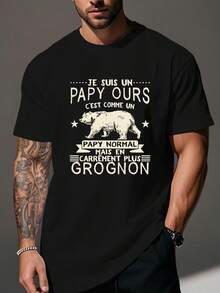 Camiseta de Hombre de Talla Grande con Dicho Humorístico Francés Divertido, TALLA GRANDE - Negro - Ver 7