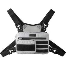 Fitdom - Paquete de pecho deportivo inspirado en la táctica. Bolsa de pecho para hombre con soporte para teléfono integrado. Este chaleco EDC Rig Pouch es perfecto para entrenamientos, ciclismo y - Blanco - Ver 13