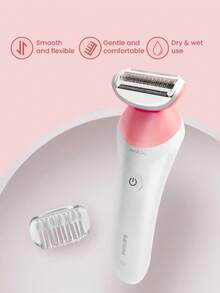 Philips BRL146/80 Women's Wet & Dry Hair Removal Shaver|Full-Body Showerproof Design|Floating 3D Skin-Following Head For Smooth, Gentle Shaving|S-Shaped Ergonomic Handle|Home & Travel Beauty Device Electric Hair Remover - 彩色 - 查看 3