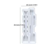 Molde de silicona con forma geométrica de onda larga 3D, adecuado para hacer velas, jabones, cera - raya - Ver 7