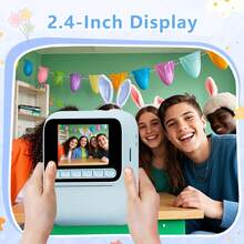 1 Set Kids Instant Print Camera, 1080P HD Digital Camera, Includes 32GB Storage, 4 Rolls Of Printing Paper, 4 Games & Music, Best Birthday Gift For Teens & Youth - Nhiều màu - Xem 4