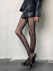 Women Fishnet Tights - Black - View 3