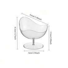 60/90ml Ball-Shaped Dessert Cups, Ice Cream Cups, Mousse Cups, Asymmetric Edge Dessert Bowls, Party-Ready Containers For Ice Cream And Sweets, Boxed Set - Transparent - View 8