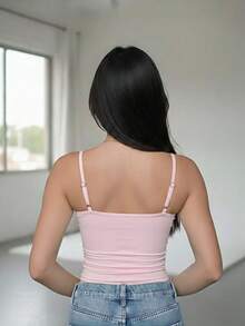 Women's Formal Blouse With Adjustable Straps In Suplex Fabric - Baby Pink - View 2