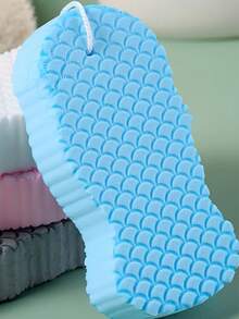 1pc Super Soft Exfoliating Bath Sponge, With Ultra Soft Body Scrub Texture, 3D Fish Scale Pattern, Bathroom Accessory - Multicolor - View 4