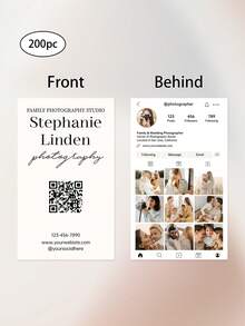 200pcs Personalized Business Cards,Personalized Wedding Photographer Business Card,Customize Photo And Text,Personalized Professional Work Cards, Art Business Cards,Exclusive Customized VIP Cards - A - View 9