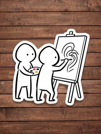 1 حزمة ملصقات فن الخط البسيط - مناسبة للأجهزة المحمولة وزجاجات المياه والدفاتر وغيرها، ملصقات ممتعة لإضافة لمسة فنية إلى عناصرك اليومية