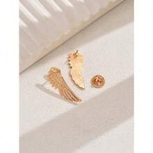 1 Pair Stylish Metal Wheat Ear Brooch, Suit Lapel Pin, Shirt Collar Decor For Men & Women - 黃金 - 查看 7