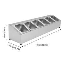 SENDERPICK 6 Compartment Stainless Steel Condiment Dispenser Bar Pub Condiment Holder W/Lid - Silver - View 7