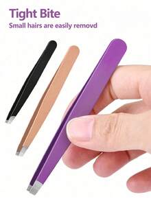 Juego de 4 pinzas de acero inoxidable de colores, herramientas de alta precisión portátiles para el cuidado de las cejas y la eliminación del vello, herramientas de belleza y maquillaje, disponibles en morado, rosa y negro (1 pieza/juego de 4 piezas). Debido a diferentes lotes de producción, la posición de la almohadilla protectora en la bolsa de embalaje es aleatoria, lo que no afecta el uso. Precio asequible, adecuado como regalo de Navidad, cosméticos y herramientas de maquillaje. - A-oro - Ver 7