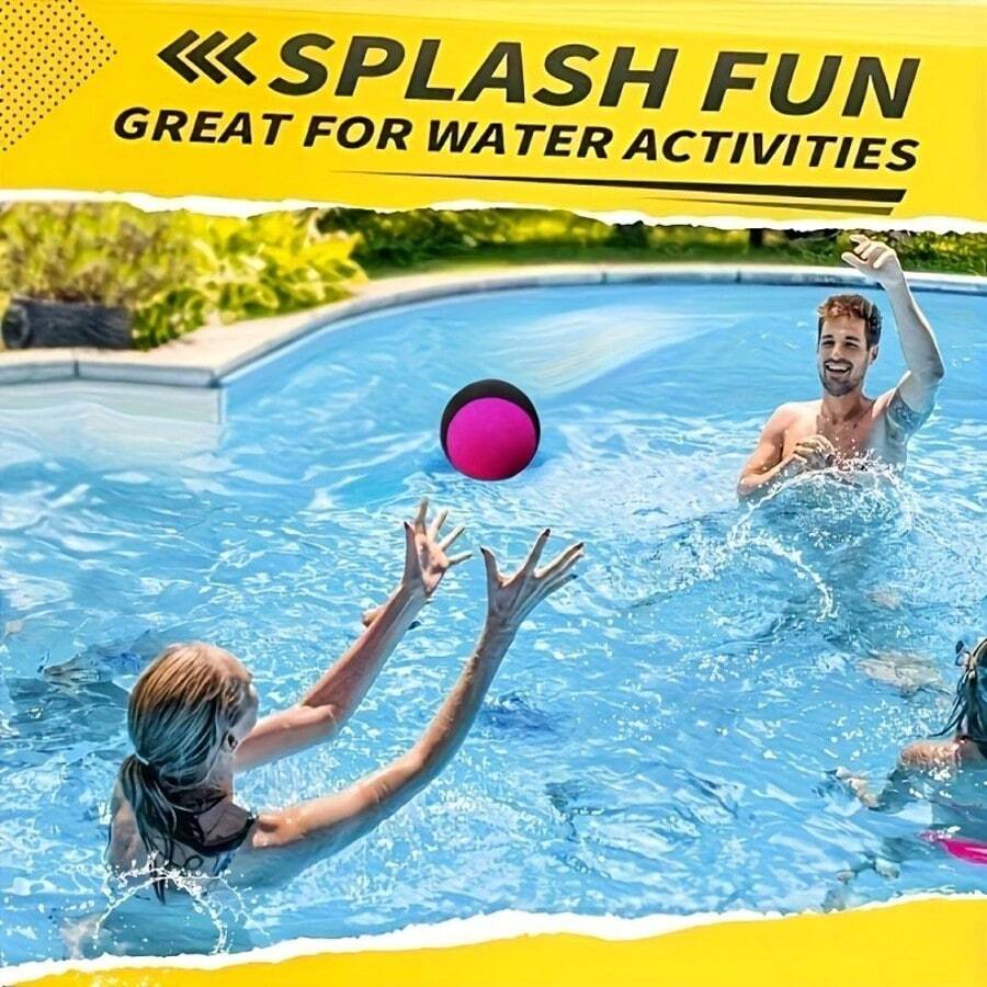 1pc Durable Elastic Water Ball - Bouncy Beach Ball, Colorful Soft Elastic Pool Ball, Suitable For Swimming Pool, Beach And Outdoor Activities | Fun Pool Accessory - Multicolor - View 1