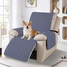 YSTYLE 1-Seater Reclining Relaxing Armchair Cover, 100% Waterproof Armchair Cover, Elasticated Armchair Cover, Reclining Sofa Cover - Dusty Blue - View 2