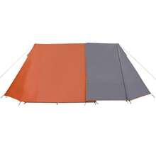 vidaXL Tenda da campeggio per 3 persone, grigia e arancione, impermeabile - A - Visualizzare 8