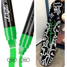 22 Colors (1.5cm/0.59in) Acrylic Paint Markers - 12 Metallic Sheen & 10 Vibrant Colors (10 Colors Single Pack Available) | High Coverage, Large Ink Capacity & Layering Function, Suitable For Bold Graffiti And Art Creation - متعدد الألوان - مشاهدة 10