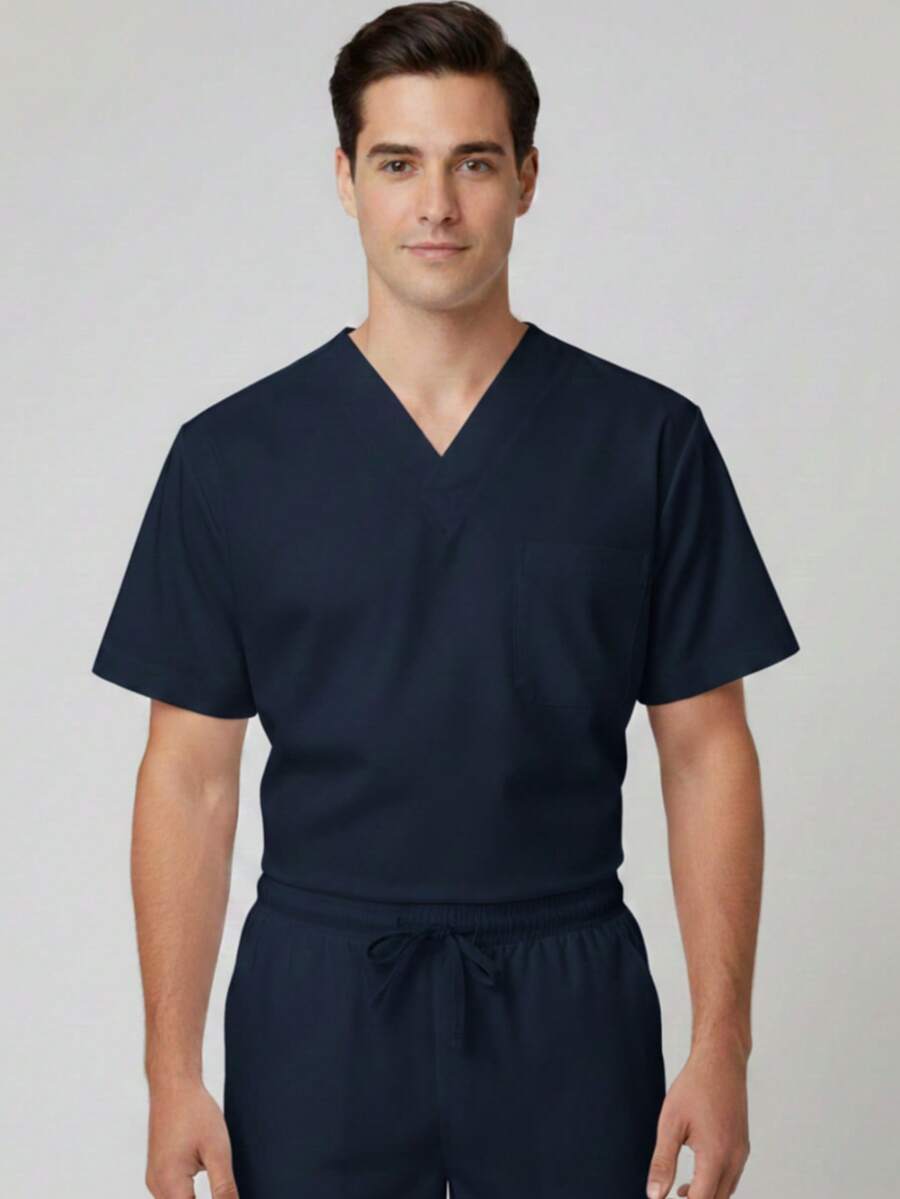 Uniforme Quirúrgico para Caballero Repelente Todo Regular Bolsillo Cordón - Azul Marino - Ver 1