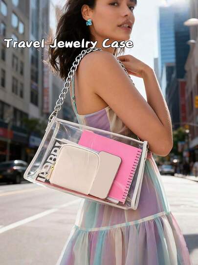 1pc Multi-Functional Mini Storage Bag, Portable Lipstick & Jewelry Organizer Pouch, Women Makeup Coin Purse, Jewelry Holder, Fashion Accessory, Durable Zipper , Makeup Room Decor