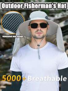 1pc Summer Bucket Hat, Outdoor Sun Protection Hat, Men's And Women's Quick Drying Sun Protection Hat, Mountain Climbing Fishing Hat, Unisex, Multiple Colors To Choose From, Casual Multifunctional Sports Style Bucket Hat, Men's Outdoor Fishing Sun Protection Hat - Multicolor - View 3