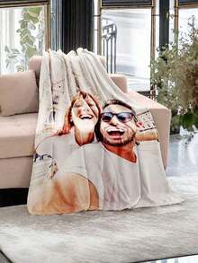 1pc Customized Photo Blanket, Valentine's Day Decor, Mother Gifts, Mother's Day Gift,  Mother's Day Gifts,  Personalized Photo Blanket, Family Photo, Pet Photo, Couple Photo Customization, Suitable For Mother's Day, Father's Day, Valentine's Day, Carnival, Easter, Thanksgiving, April Fools' Day, Back To School, Office Nap Blanket, Personal Customized Blanket, Durable, Breathable, Lightweight, Washable, Funny, Cute, Love, Soft, Comfortable, Elegant, Simple, Custom, Personalized, Unique, Ideal Gifts For Him,Customized Throws,Family Moments - Màu sắc hỗn hợp - Xem 5