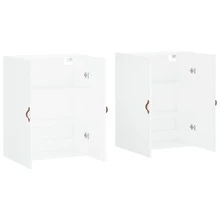 vidaXL 2 Stück Wandschränke Weiß 69,5x34x90 Cm - Bianco - Visualizzare 4