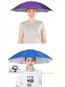 1 顶伞帽，适合露营和钓鱼，弹性头带伞帽，防紫外线伞帽，防风防雨伞帽，适合高尔夫、钓鱼、露营、园艺、海滩活动、划独木舟、旅行和徒步旅行。 - 彩色 - 查看 8