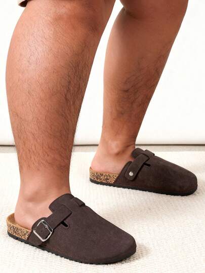 Dép lê dáng rộng unisex kiểu retro - Quai điều chỉnh được với hỗ trợ vòm chân, mặt trên bằng sợi microfiber mềm mại, đế lót êm ái, phù hợp cho văn phòng, đi hàng ngày, dép đi trong nhà, thiết kế cổ điển, vừa vặn thoải mái, giày dép đi trong nhà giản dị, phong cách tối giản.