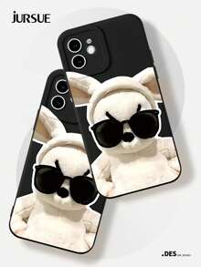 JURSUE Cute Kawaii Fashion Aesthetic Cartoon Funny Shockproof Protective Soft Phone Case Compatible With IPhone 17 16 15 14 13 12 11 Pro Max SE 2020 X XR XS Ip 8 7 Plus XYH1412 - Black - View 4