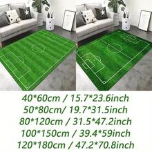 Green Football Soccer Pitch Rug Play Floor Carpet - F - View 2
