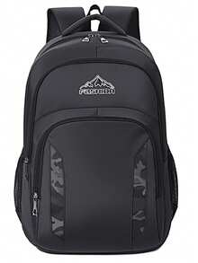 Unisex Fashion Camo Patchwork Backpack | Multi-Color Lightweight Water-Resistant Nylon Bag With Multi-Layer Zipper Pockets & Breathable Padded Straps | Large Capacity For Laptop, Books & Daily Essentials | Ideal For Students, Commuters & Short Trips | Limited Stock! - Multicolor - View 12