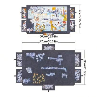 Portable Puzzle Table - Equipped With Multi-Compartment Storage Drawers, Adjustable Angle Stand, Suitable For Large Puzzles, Ideal For Weekend Leisure, Family Gatherings, Holiday Gifts Recommended For Couples, Friends And Family, Suggested For Ages 18+