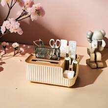 Multi-Function Tissue Box Holder - Modern Minimalist Remote Control Tissue Dispenser With Storage, Suitable For Home, Living Room, Office, Dining Room, Hotel, Desktop Organization - Modern - View 6