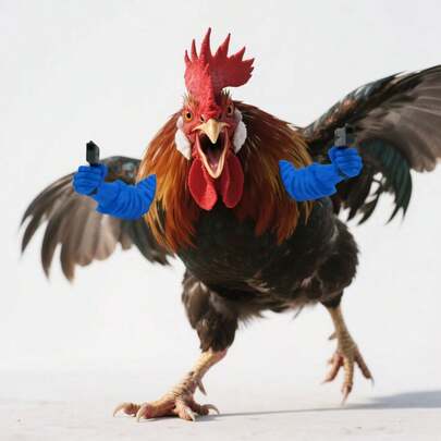 3D Printed Silicone Chicken Wing Arm Prop Set - Includes Detachable Toy Gun Accessory, Novelty Role-Play Costume For Pets And Poultry, Suitable For Photography, Pranks, And Farm Animal Decor