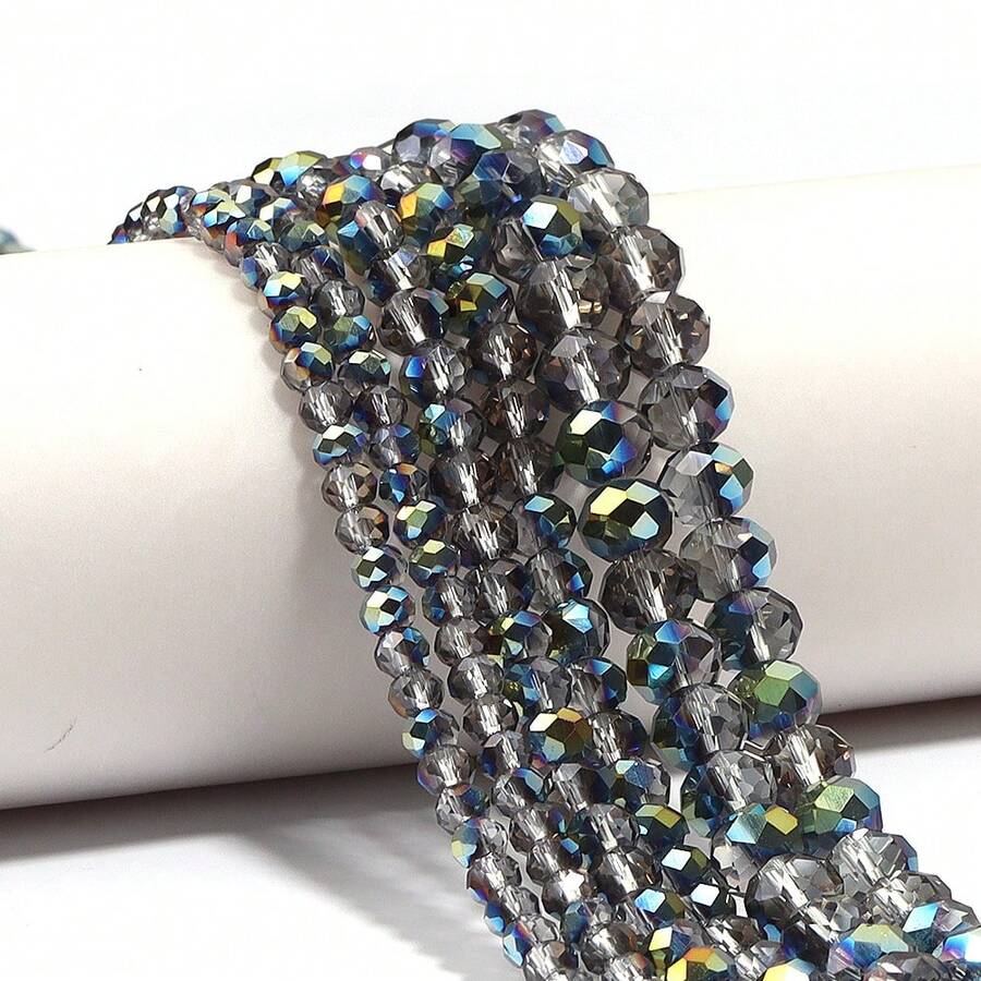 1 hạt pha lê tròn mài giác màu xanh lá cây bán trong suốt mạ điện 4/6/8mm, hạt đệm thủ công cơ bản nhiều màu sắc, sáng bóng, thời trang dùng để làm vòng tay, vòng cổ, bông tai, trang sức, mặt dây chuyền điện thoại, móc khóa, đồ trang trí.
