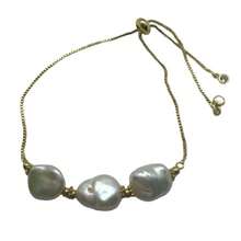 Patty Munoz Pulsera mujer 3 Perlas Naturales extension Rodio. Brazalete ajustable,41145584 - Multicolor - Ver 1
