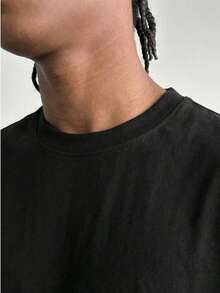 Men's Casual Loose Fit Round Neck Tank Top, Fashionable Street Style For Summer - Black - View 4