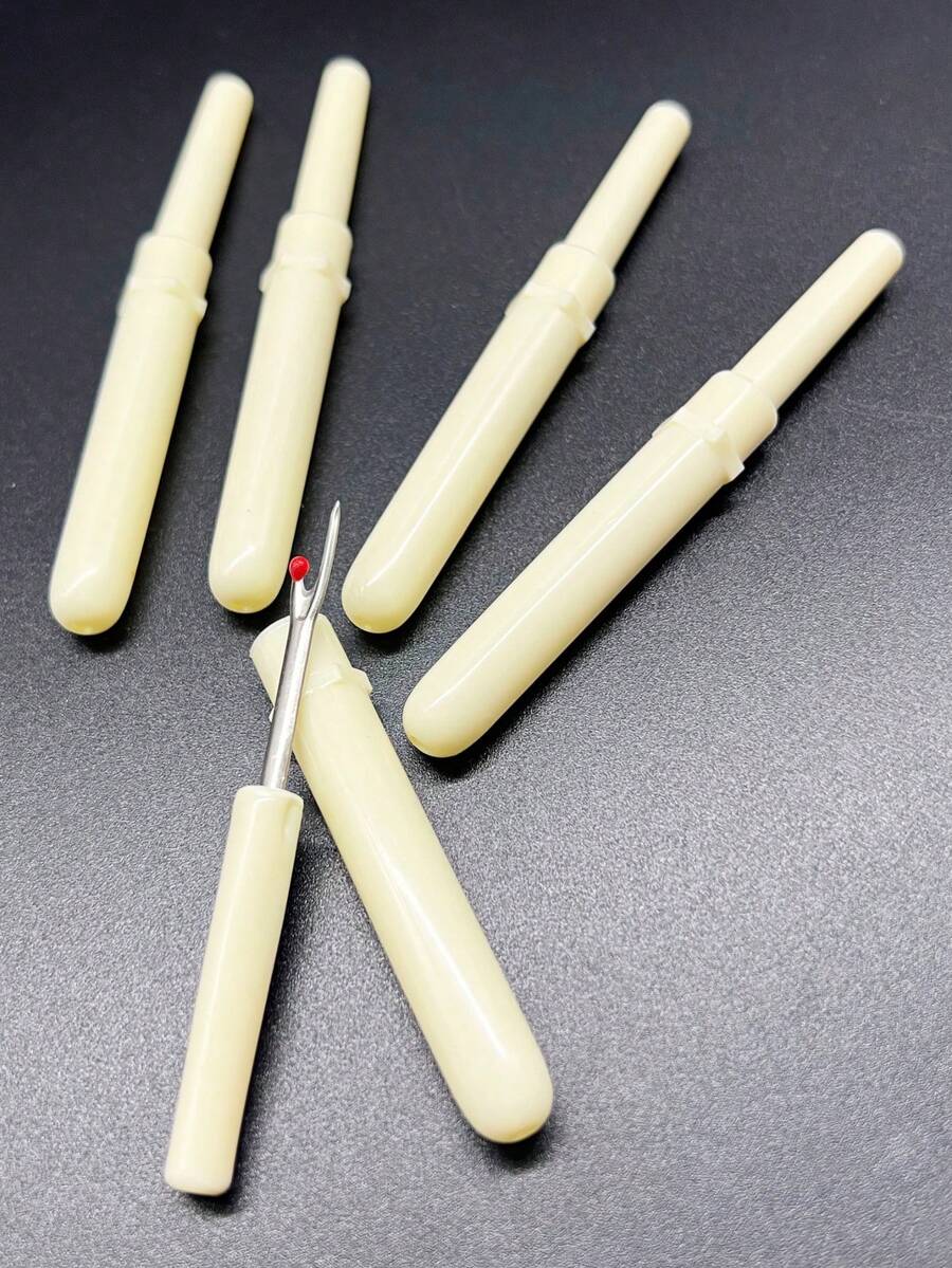 5pcs Professional White Seam Ripper - Sharp & Durable Small Seam Ripper, Ripper Picker, DIY Sewing Accessories, Cross Stitch Embroidery Handcraft Tools, Small Cutting Knife - Sewing Thread Puller - View 1