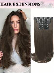 18-Inch Natural Wavy Clip-In Hair Extensions, Layered Cut For Women, Lightweight And Natural Synthetic Hair Pieces With Thin And Soft Invisible Hair Net. - Multicolor - View 14