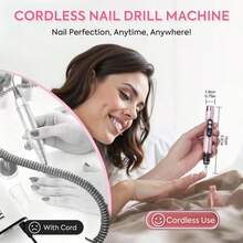 Rechargeable Electric Nail Grinder, Nail Drill Kit, Multi-Function Nail Polisher, USB Rechargeable - Thick Nail Grinding Nail Sanding Machine, 180mAh Lithium Battery Long Lasting, Professional Multi-Speed Electric Nail File, Nail Polishing Care Shaping Tool, Manicure Professional Grinding Tool, Nail Lamp & Grinder 2-In-1, Great Gift For Women, High Quality And Affordable - Nhiều màu - Xem 6