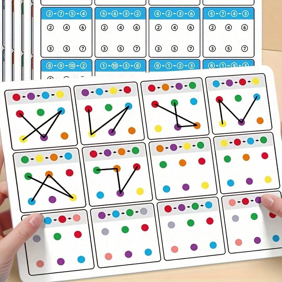 12 Reusable A4 Size Wipe Clean Tracing Cards, 6 Sheets, Visual Tracking & Focus Exercise For Elderly To Improve Memory & Vocabulary, Great Gift For Mother's Day, Halloween, Christmas, New Year, Cognitive Training, Memory Enhancement, Visual Tracking Cards, Interactive Flashcards, Durable Flashcards, Smooth Writing Surface, Learning Cards, Educational Tool, Elderly Learning, Senior Education