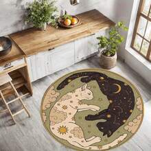 Cat Rugs, Round Rug, Circle Rugs, Animal Rug, Boho Rug, Luxury Rug, Personalized Gifts, Cat Lover Rug, Indoor Rug, Door Mat, - 1PC - 查看 4